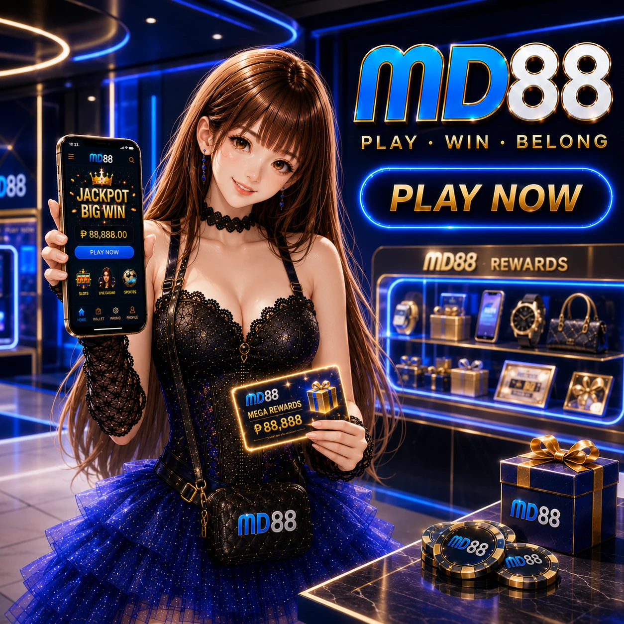 VIP exclusive luxury casino VIP lounge, golden light, premium atmosphere